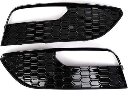 Fog Lamps Cover 2PCS for Gloss Black Fog Light Bezel Grill Replacement A3 2012-2016 Front Bumper Grille Cover 8V3807681 8V3807682