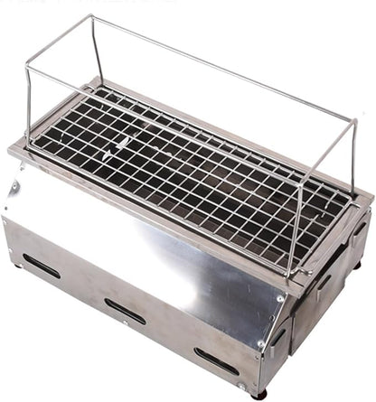 Portable charcoal grill, stainless steel grill, outdoor charcoal grill for garden outdoor cooking barbecue camping picnic
