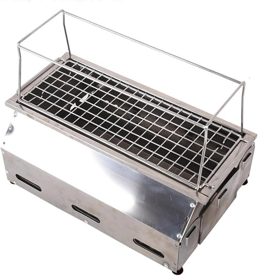 Portable charcoal grill, stainless steel grill, outdoor charcoal grill for garden outdoor cooking barbecue camping picnic