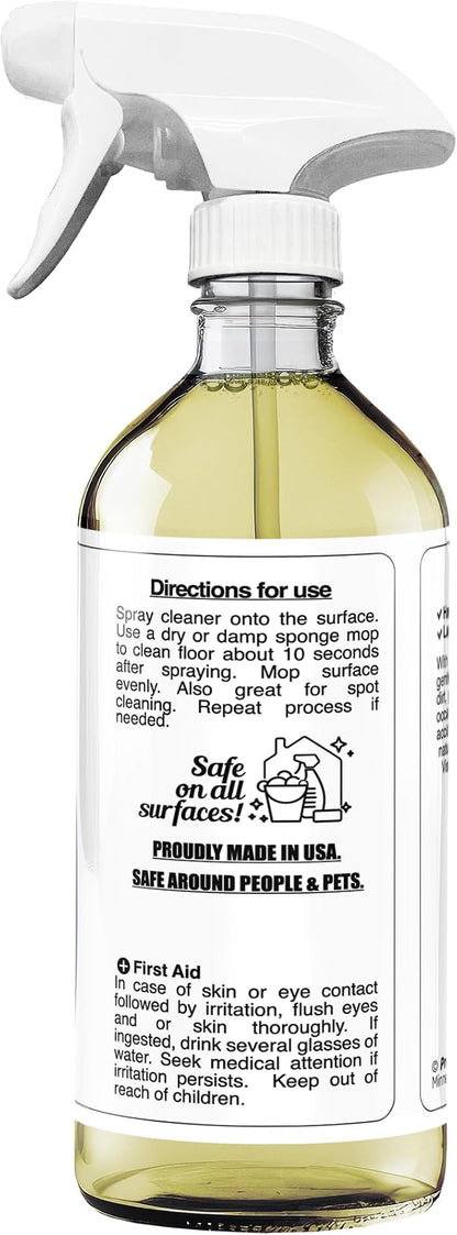 Wood Floor Cleaner 16 oz - Floor Cleaning Spray Great for Various Floor Types Like Tile, Linoleum, Vinyl, Laminate Flooring & Hardwood - Surface Cleaner for Floors, Stain, Dirt & Grime