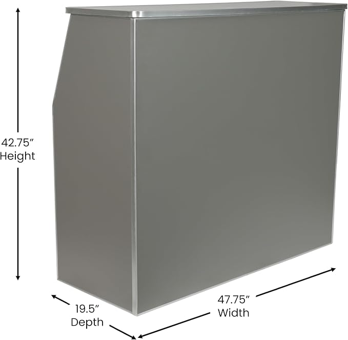Flash Furniture Amara 4' Gray Laminate Foldable Bar - Portable Event Bar