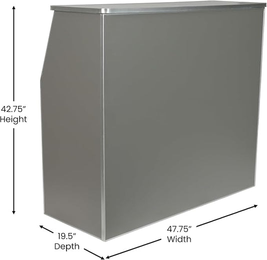 Flash Furniture Amara 4' Gray Laminate Foldable Bar - Portable Event Bar