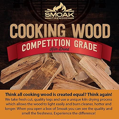 Smoak Firewood’s Cooking Wood Mini Splits - USDA Certified Kiln Dried Pizza Oven Wood, Grilling Wood, Smoking Wood, BBQing Wood (8inch Pieces, 8-10lbs 729 Cubic in – White Oak)