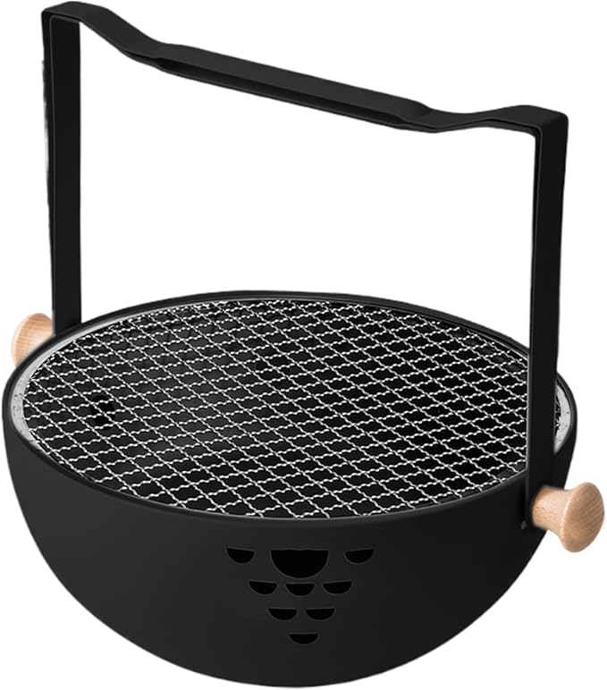 Charcoal Grill,Foldable Portable Heat-Resistant Stove | Barbeque Grill with Anti-Scalding Handle | for Outdoor Garden Table Travel Picnic Pan-Fried Meat Tea Brewing Hot Pot Cooking