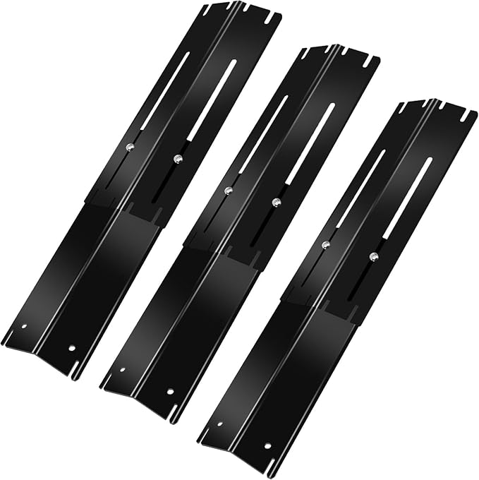 13.5-25 Inch Universal Adjustable Grill Heat Plates Shields, Heat Tents, Burner Covers Guard, Heat Deflector Diffuser, Flame Tamer for Charbroil Chargriller Brinkmann Grill,3 Pack