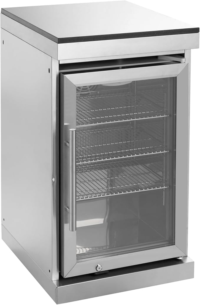 97" 4-Burner 72000 BTU Outdoor Kitchen Island,304 Stainless Steel Modular LPG BBQ Grill Combination With Granite Countertops, Cabinet, Refrigerator and Sink (97"-Silver with Canopy, Propane Gas)