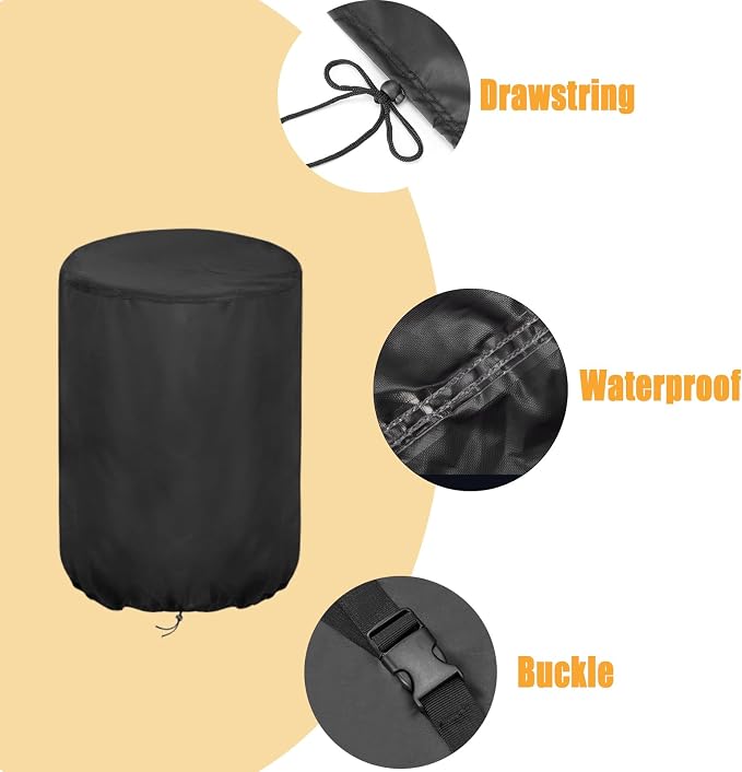 Smoker Cover Fit for INGRILL 3-in-1 Stainless Steel Smoker | Barrel Grill Cover, Waterproof Portable Charcoal BBQ Covers for Camping, Backyard & Home BBQ- 15.4" D x 29" W