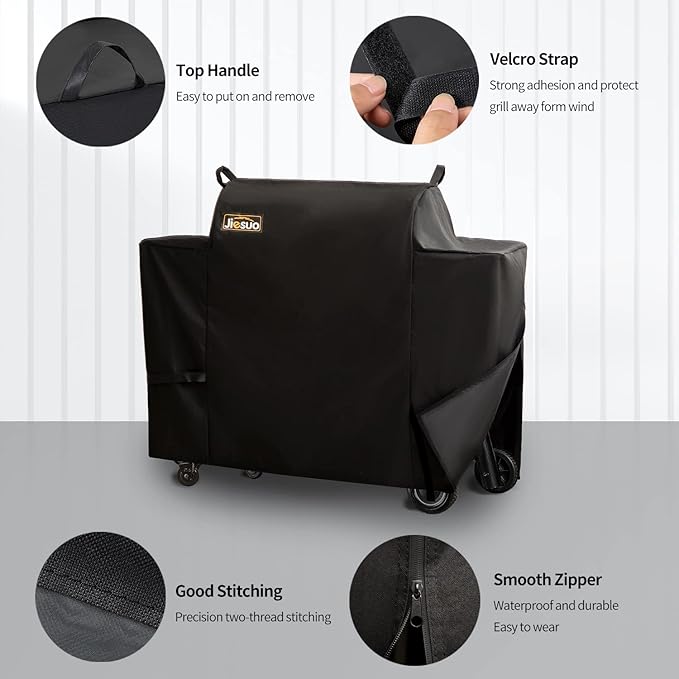 Grill Cover for Traeger Ironwood 885, Heavy Duty Waterproof Pellet Grill and Smoker Cover, Special Zipper Design