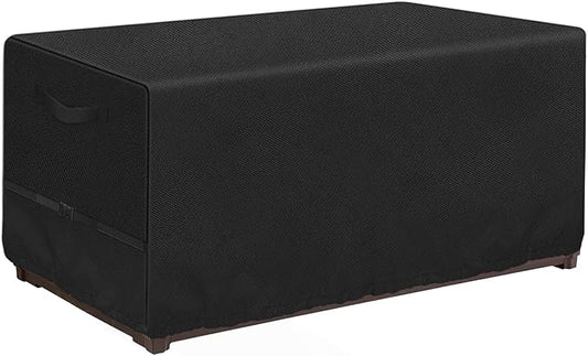 Patio Deck Box Storage Cover 63"L x 30"W x 28"H for 150-230 Gallon Box | Heavy Duty 600D Polyester Oxford, Tear Resistant Rectangular Fire Pit Table Covers, Rectangular Storage Bench Covers