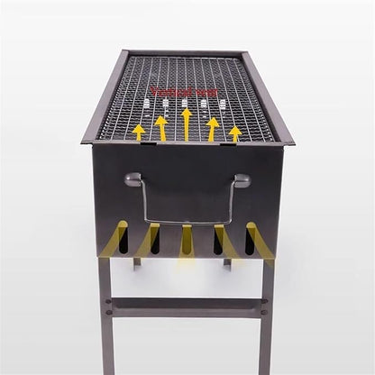Camping Barbecue Grill Outdoor Folding Charcoal Barbecue Grill Portable for Garden Camping Family Dinners Barbecue Charcoal Grill(60 * 47 * 23cm)