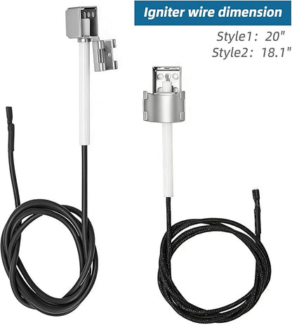 Grill Igniter Kit Replacement Parts - for Charbroil, Expert Grill, Dyna Glo, Kenmore, Universal 2 Outlet Button