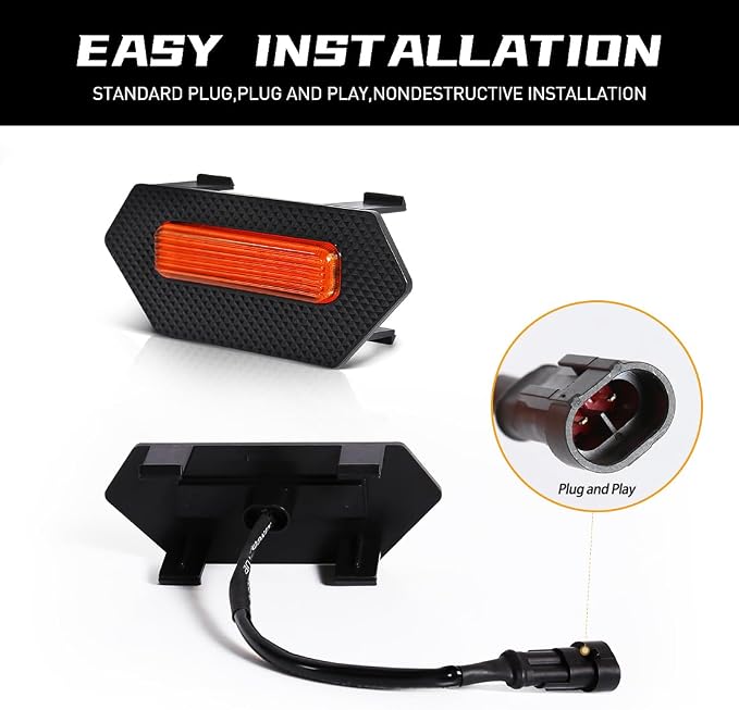 Amber LED Grille Lights for Tacoma TRD Pro/Trailhunter 2024 2025, 4Pcs Front Grill Light Kit with Wire Harness and Fuse
