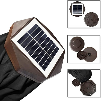 EliteShade USA 10-Year-Non-Fading 10ft Market Patio Umbrella, Commercial Grade Table Sun Umbrella with 80 Solar LED Lights, Crank Open, Windproof & UPF 50+ UV Protection for Garden, Deck, Pool, Backyard, Black