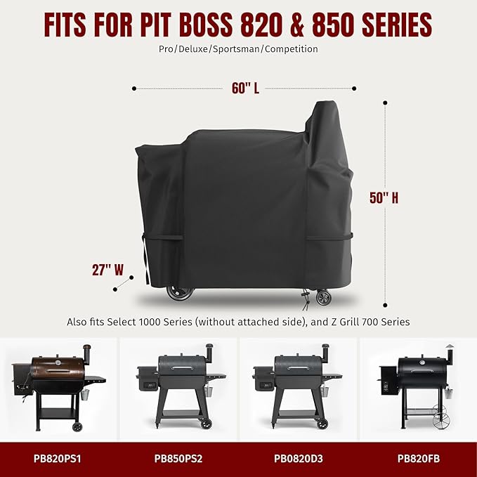 SHINESTAR Upgraded Smoker Grill Cover for Pit Boss (Black, Pit Boss 820/850)