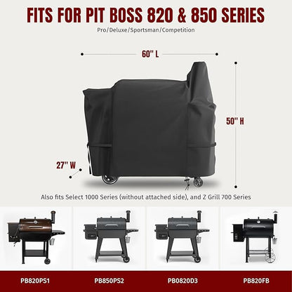 SHINESTAR Upgraded Smoker Grill Cover for Pit Boss (Black, Pit Boss 820/850)