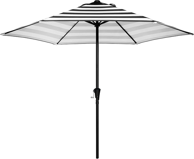 Sunnyglade 9FT Outdoor Patio Umbrella, Market & Table Umbrella with 6 Sturdy Ribs and Crank System, Fade-resistant & Waterproof for Garden Backyard Poolside Deck