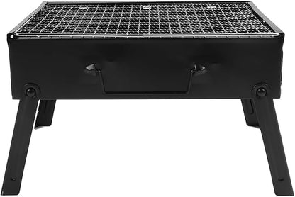 Chrees Durable Iron Charcoal Grill with Foldable Rack,Portable BBQ Tool for Picnics Backyard Cooking,Controllable Charcoal Heat
