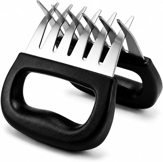Meat Claws for Shredding Pulled Pork, Stainless Steel Meat Shredder Claws with Black Handles, Bear Claws Meat Shredder Tool for Chicken, Brisket, Turkey, Roasts, BBQ Smoker Grill Accessories, 2 Pack