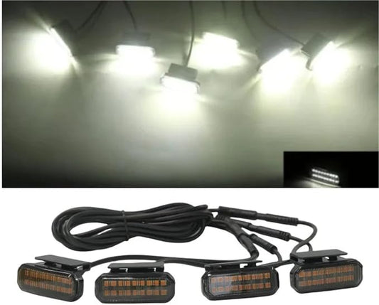 LED Front Grille Light,Compatible With Toyota HiLux Car Daytime Running Light Wheel Eyebrow Lamp For Pickup Offroad 12V(WHITE)