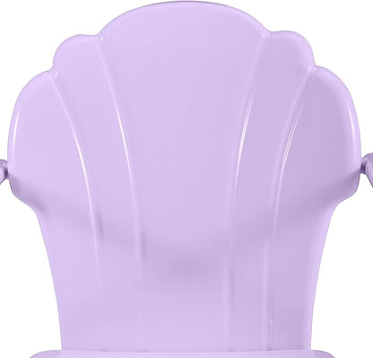 Crosley Furniture Tulip 5-Piece Outdoor Dining Set for 4, Vintage Retro Metal Round Patio Table and Chairs, Lavender Gloss/White Satin