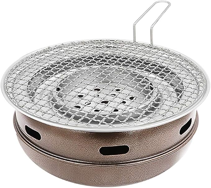 BBQ Barbeque Barbecue,BBQ,Smokeless Charcoal Barbecue Grill,Checked Grill with Handle,Indoor Outdoor,2 Styles (Color : B)