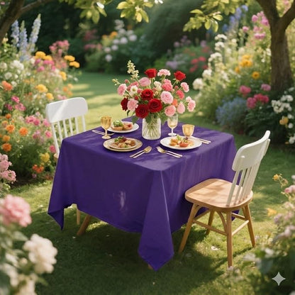 8 Pack Purple Square Tablecloth 54x54 Washable Polyester Table Cloth for Square or Round Tables, Wrinkle Resistant Fabric Decorative Covers for Dining Party Banquet Buffet and Wedding