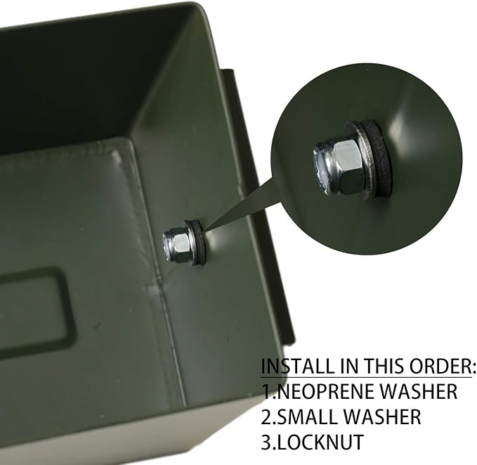 Aolamegs 50 Cal Ammo Can – Locking Hardware Kit and Stainless Steel Padlock，Ammo Box Military & Army M2A1