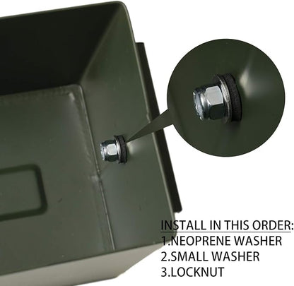 Aolamegs 50 Cal Ammo Can – Locking Hardware Kit and Stainless Steel Padlock，Ammo Box Military & Army M2A1