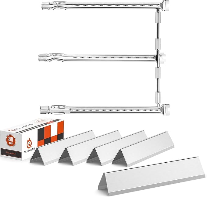 Spirit e310 Grill Parts, 69787 Grill Burner and 7636 Flavorizer Bars for Weber Spirit 300 and Spirit II 300 Series, Spirit E310 E320 E330 S310 Grill Parts for 15.3" Flavor Bars,18" Burner Tube