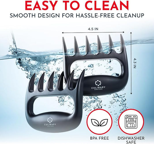 Meat Shredder Claws – Bear Claws Meat Shredder for Pulled Pork, Chicken and Beef, Heat Resistant Plastic Meat-Claws for Shredding, Ergonomic Grip, Dishwasher Safe BBQ Tool