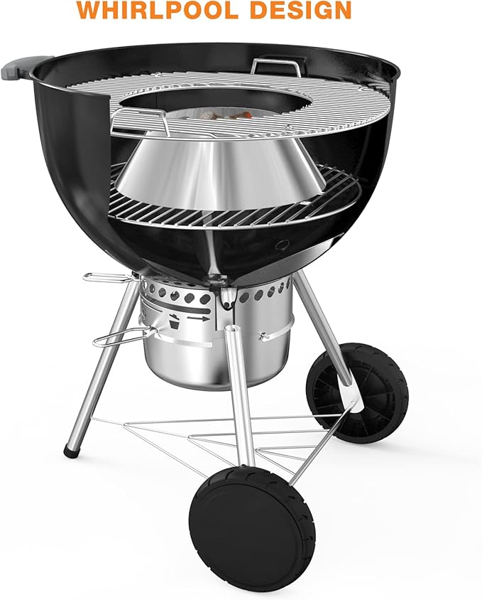 onlyfire Stainless Steel Charcoal Briquet Holder BBQ Whirlpool for Weber 26" Kettle Charcoal Grills
