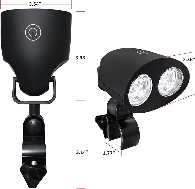 Grill Lights with 10 LED Lights, Grill BBQ Lights with Aluminum Clip, BBQ Grill Accessories Suitable for Outdoor, Barbecues and Cycling Lighting, Gifts for Men Black