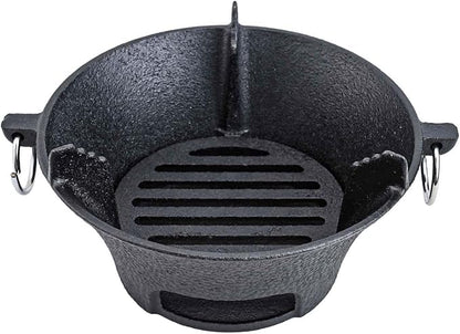 Cast Iron Charcoal Stove, Portable Korean BBQ Grill For Thick Bottom For Even Heating, Compact Japanese Barbecue Oven For Camping And Outdoor Picnics(19.5cm)