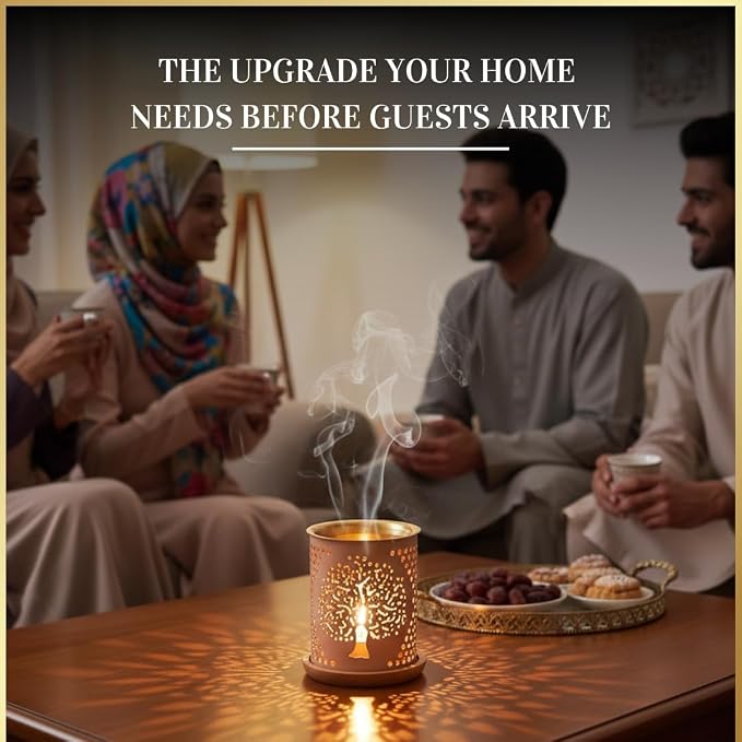 Tree of Life Essential Oil Burner by Dukhni | Oil Diffuser & Free Oud Oil | Use for Oud Essential Oil, Fragrance Oil, Diffuser Oils | Home Aromatherapy, Prayer, Stress Relief, Meditation, Muslim Gift