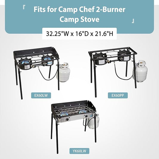 SHINESTAR Patio Cover for Camp Chef 2 Burner Stove, Also Fit Gas One B-5000 and More, Heavy Duty & Waterproof, 32.25W x 16D x 21.6H, Black