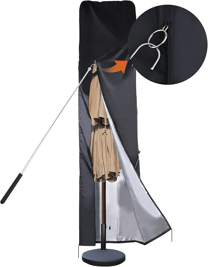 DOCEPERT Cantilever Umbrella Covers for Outdoor Umbrellas 9-13ft,420D Oxford Fabric Patio Offset Umbrella Cover or Large Market Umbrella,Garden Umbrella Cover with Waterproof Zipper,Top Vent