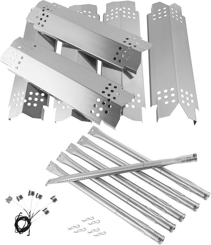 Grill Parts for Nexgrill Deluxe 6-Burner 720-0896B 720-0896E 720-0896C 720-0896X, Heat Shield and Burner Kit for Nexgrill 720-0896B Replacement Parts Nexgrill Replacement Parts 6 Burner