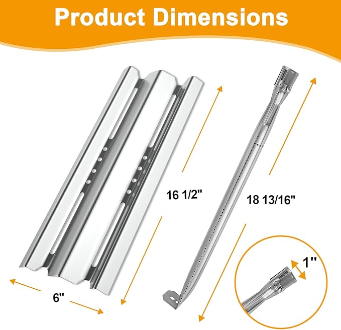 Grill Replacement Parts for Napoleon LEX 485/605/730 Series, Stainless Steel Heat Plate Shields and Grill Burners for Napoleon Built-in LEX, Mirage 485/605 LE LD485 Series Gas Grill Accessories