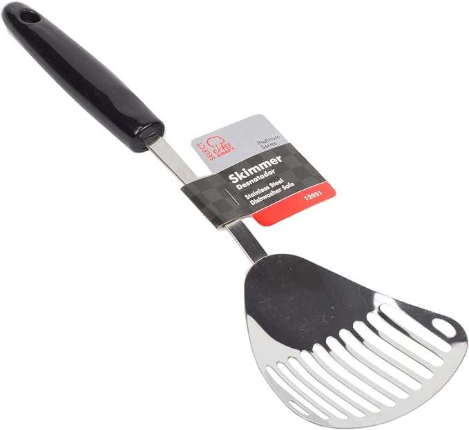 Chef Craft Select Slotted Sturdy Skimmer, 13 inch, Stainless Steel, (Pack of 2)