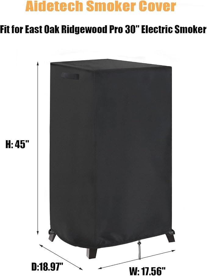 Smoker Cover Fit for East Oak Ridgewood Pro 30" Electric Smoker | Waterproof Grill BBQ Cover Vertical Smoker Covers-19 D x 18" W x 45" H