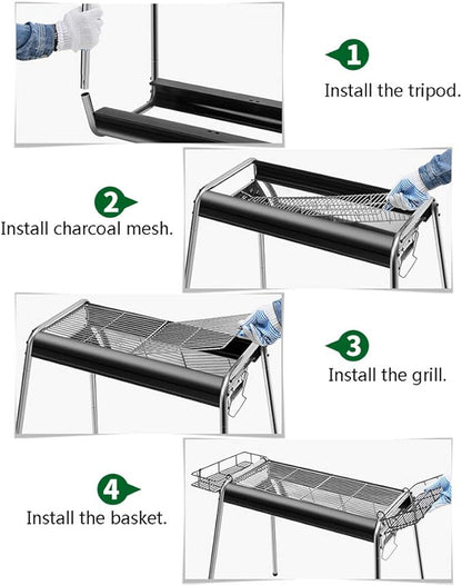 Oven Household Charcoal Barbecue Grill Outdoor Tool Thickened Carbon Wild Barbecue Stove Shelf 3-10 People Available