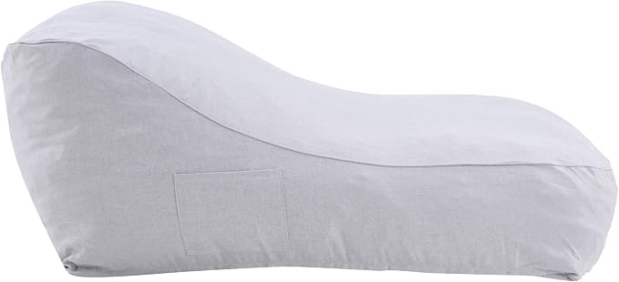 Christopher Knight Home Hilar Outdoor Bean Bag Chair, Fabric Bean Bag Lounger for Adults and Kids, Outdoor Comfy Reading Chair, Patio Lounge Sofa for Poolside Garden, Gray