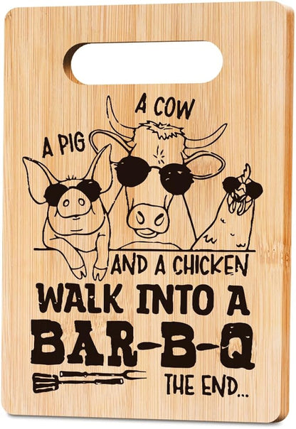 Funny Charcuterie Board BBQ Barbecue Cutting Board Decor Gifts for Fathers Day Birthday Gifts for Men Meat Lover Gift for Dad Kitchen Accessories Bamboo Decorative Cutting Boards for Kitchen