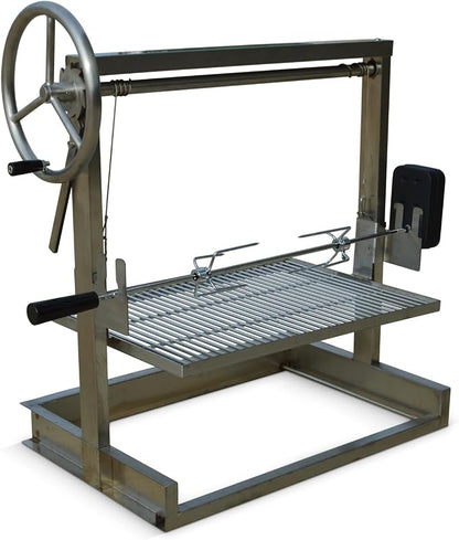 Firebuggz Santa Maria Grill with Adjustable Rotisserie Kit for Outdoor BBQ
