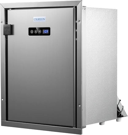 12 Volt RV Refrigerator Built-in Fridge Compressor Refrigerator Mini Fridge with Freezer for Apartment Office Boat Yacht RV Caravan (Silver Stainless Steels, 40L)
