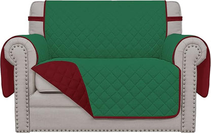 Easy-Going Reversible Couch Cover, Oversized Chair, Green/Christmas Red | Machine Washable Slipcover For Dogs, Water Resistant Furniture Mat For Living Room, Non-Slip Sofa Cover, Pet Friendly