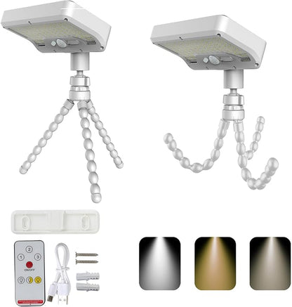 2PiecesClip On Solar Motion Sensor Lights Outdoor,Rechargeable,3 Modes ABS+PS Texture Suitable for Camping Garden Decorating,Solar Motion Sensors Outdoor Light for BBQ Grills,Garden