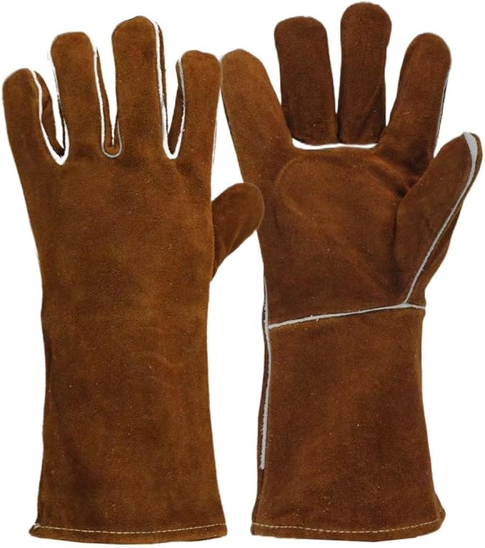 Heat Resistant Gloves for Grill BBQ,Long Sleeve Grill Gloves for Baking,Oven,Fireproof, Stove,Welder,Welding,Fireplace (yblack)
