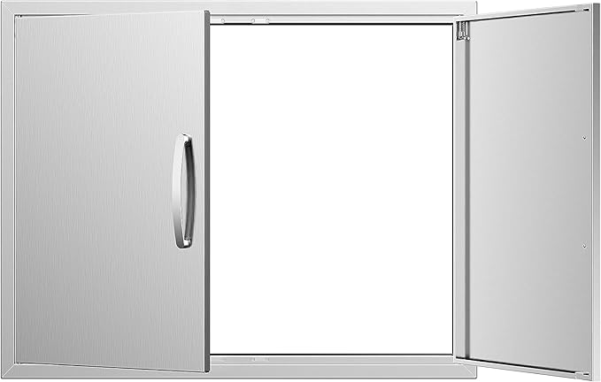 Outdoor Kitchen Door 36W X 23H, Stainless Steel Double BBQ Access Door for BBQ Island or Grilling Station