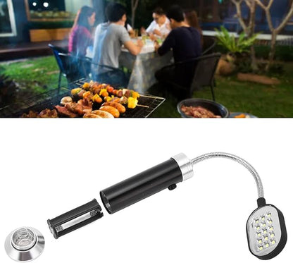 Magnetic Gooseneck Lamp, High Brightness LED Work Light 360° Adjustable for Outdoor Fishing BBQ Cycling Aluminum Alloy 4.3in Hose (Black)
